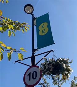 Lamppost brackets on lamp post