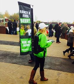 Backpack Flag at a showground