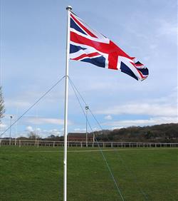 portable flagpole in sections