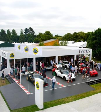 budget flagpoles at a Lotus event