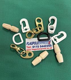 flag parts on a table