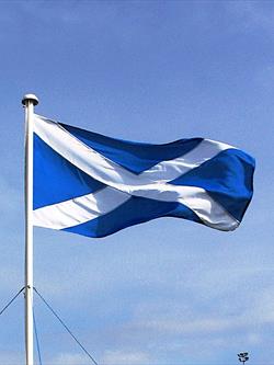 St Andrews flag flying from a flagpole