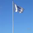 classic aluminium flagpole with ford flag flying