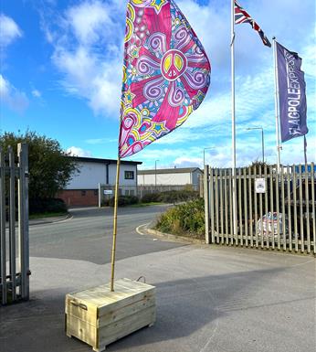 Hire Festival Flagpole Heavy Duty Wooden Box