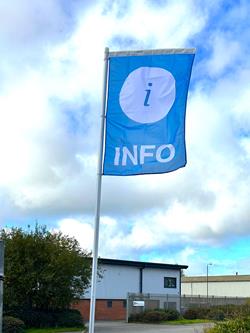 event flagpole with info flag